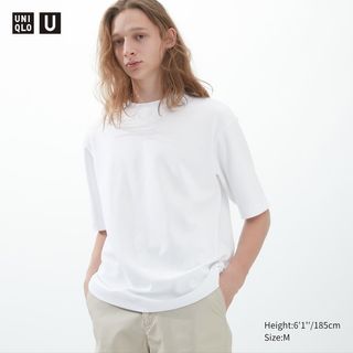 Uniqlo + U AIRism Cotton Oversized Crew Neck Half-Sleeve T-Shirt