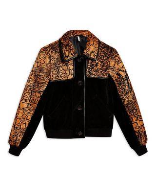 Topshop + Animal Print Leather Jacket