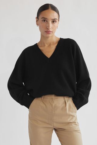 Almina Concept + Wool V-Neck Sweater