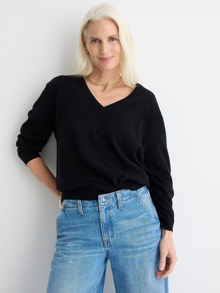 J.Crew + Cashmere Relaxed V-Neck Sweater