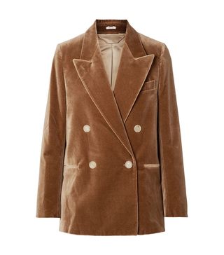 Acne Studios + Double-breasted Cotton-velvet Blazer