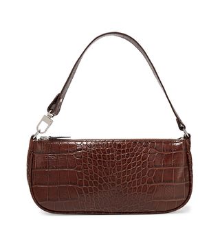 By Far + Rachel Croc-Effect Leather Shoulder Bag