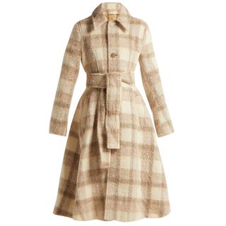 Acne Studios + Checked Belted A-Line Coat