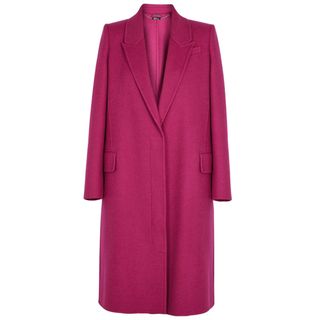 Alexander McQueen + Fuchsia Wool and Cashmere-Blend Coat