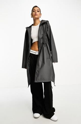 ASOS Design + Longline Hooded Rain Jacket