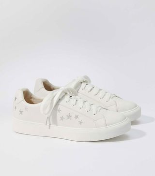 Loft + Shimmer Star Embroidered Sneakers