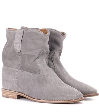 Isabel Marant + Crisi Suede Ankle Boots in Grey