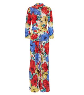 Rixo + Lucy Open-Back Floral-Print Silk Crepe de Chine Dress