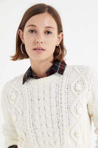 Urban Outfitters + Bright Lights Cable Knit Cropped Sweater