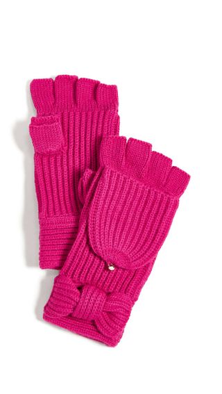 Kate Spade New York + Solid Bow Pop Top Mittens