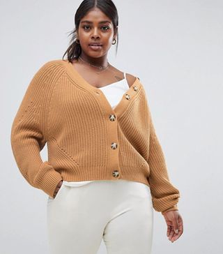 Micha Lounge Curve + Oversized Cardigan With Contrast Buttons