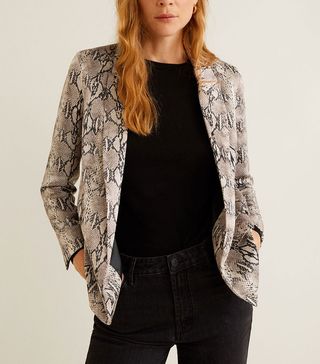 Mango + Snake-Print Blazer