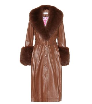 Saks Potts + Foxy Fur-Trimmed Leather Coat
