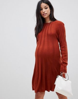 ASOS Maternity + Rib Swing Dress in Knit