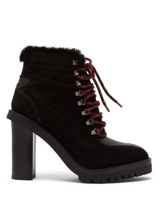Valentino + Shearling Lined Suede Boots