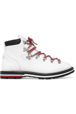 Moncler + Blanche Shearling-Lined Leather Ankle Boots