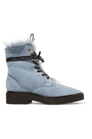 Stuart Weitzman + Jissikia Shearling-Lined Suede Ankle Boots