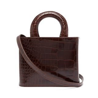 Staud + Nic Bag in Crocodile-Effect Leather