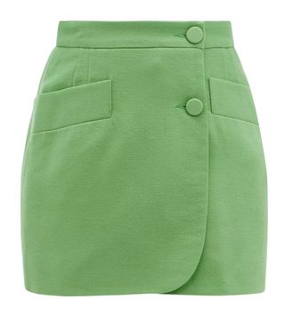 Elzinga + Asymmetric High-Rise Wool Mini Skirt