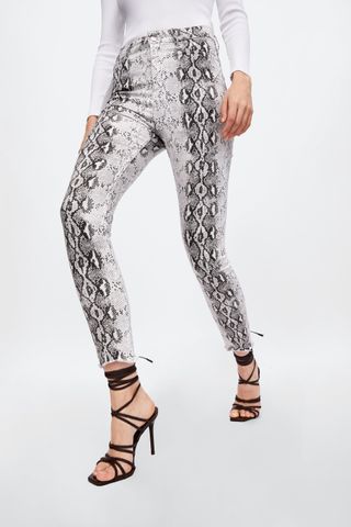 Zara + ZW Premium High Waist Snake Print Jeans