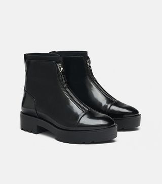 Zara + Ankle Boots With Lug Soles