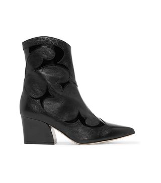Tibi + Felix Patent-Trimmed Leather Ankle Boots