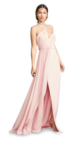 Cushnie + Sleeveless Gown With Draped Combo