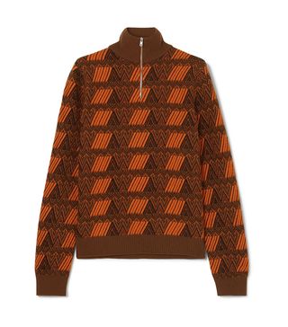 Prada + Intarsia Wool and Cashmere-Blend Sweater