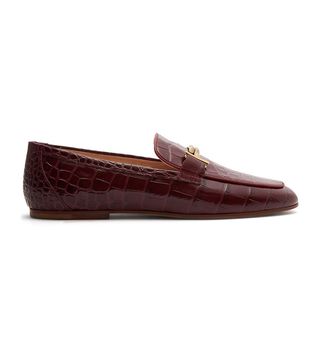 Tod's + Crocodile Effect Leather Loafers