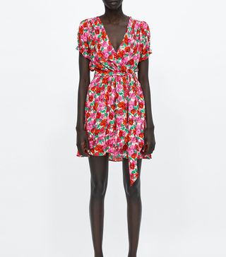Zara + Floral Print Wrap Dress