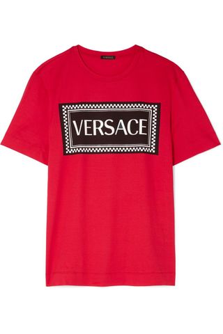 Versace + Printed Cotton-Jersey T-Shirt