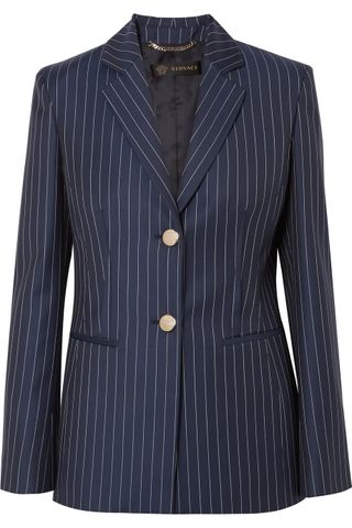 Versace + Striped Wool-Twill Blazer