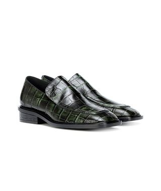 Dries Van Noten + Embossed Leather Loafers