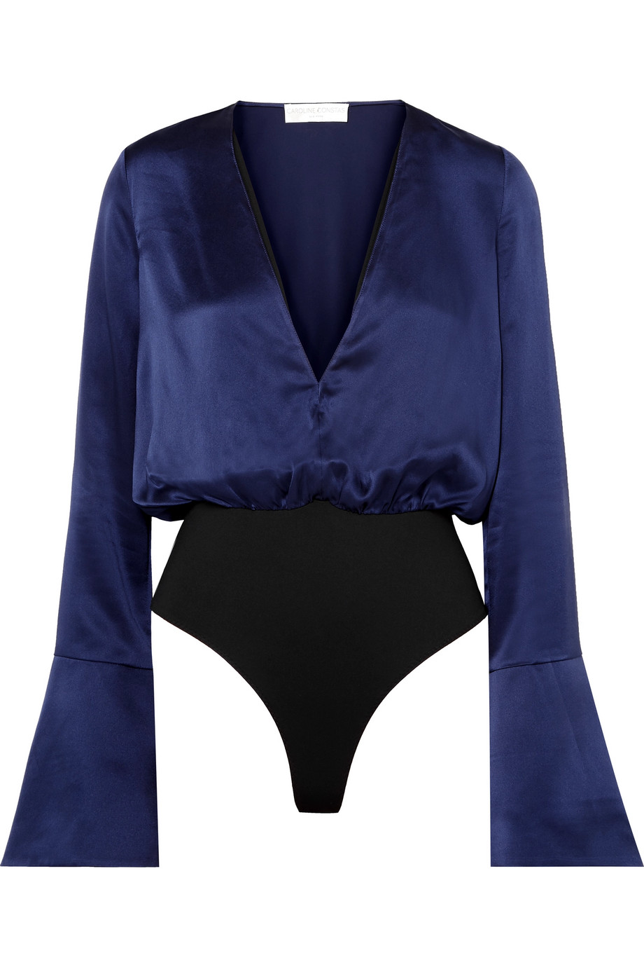Caroline Constas + Daria Silk-Satin Bodysuit