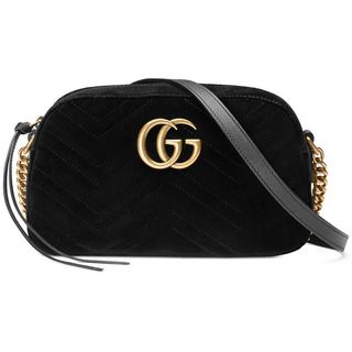 Gucci + GG Marmont Velvet Small Shoulder Bag