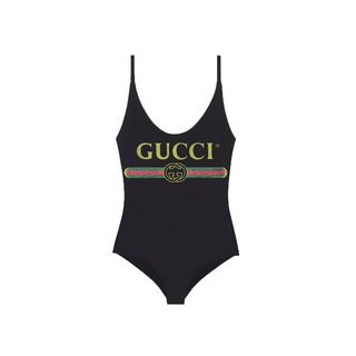 Gucci + Sparkling Swimsuit With Gucci Logo