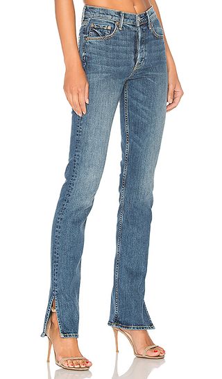 Grlfrnd + Natalia High-Rise Split Hem Skinny Jeans