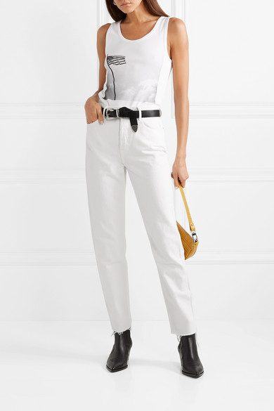 Grlfrnd + Devon Frayed High-Rise Straight Jeans