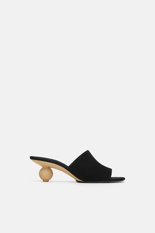 Zara + Round Heeled Leather Mules