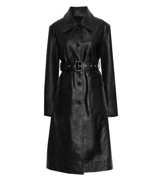 Mainstay + Black Vegan Leather Trench Coat