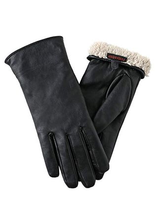Feiqiaosh + Super-Soft Leather Winter Gloves