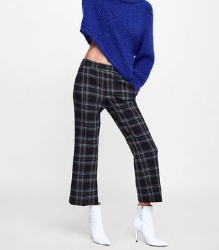 Zara + Cropped Plaid Pants
