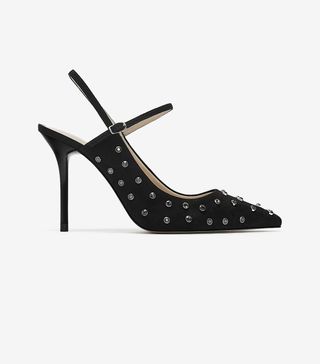 Zara + Studded Leather High Heel Shoes