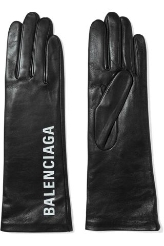 Balenciaga + Printed Leather Gloves