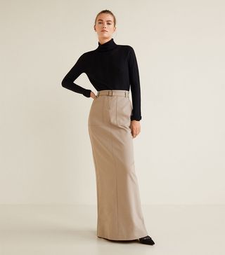 Mango + Belt Long Skirt