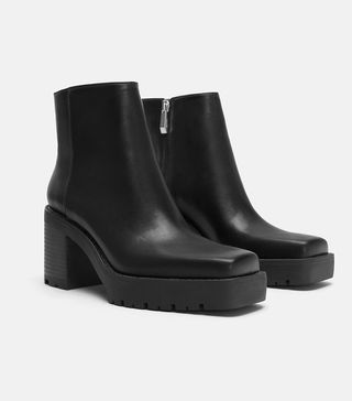 Zara + Square-Toe Ankle Boots
