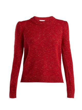 Isa Arfen + Speckled Knit Crew Neck Sweater