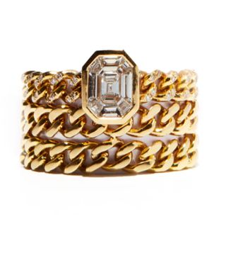 Shay + Illusion Triple-Chain Diamond & 18kt Gold Ring