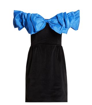 Isa Arfen + Bow Wow Off-the-Shoulder Velvet Mini Dress