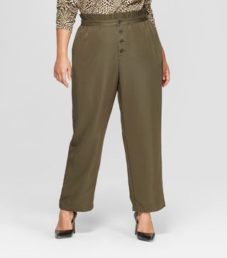 Who What Wear x Target + Relaxed Button Front Ankle Trouser